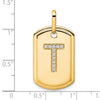 Diamond Initial Dog Tag Charms
