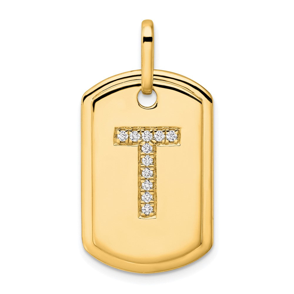 Diamond Initial Dog Tag Charms