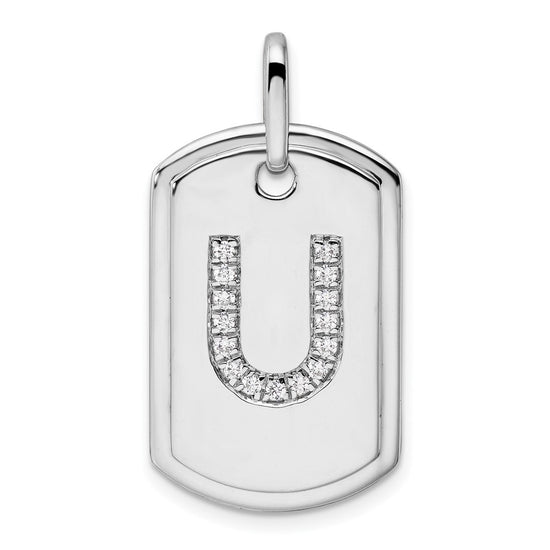 Diamond Initial Dog Tag Charms