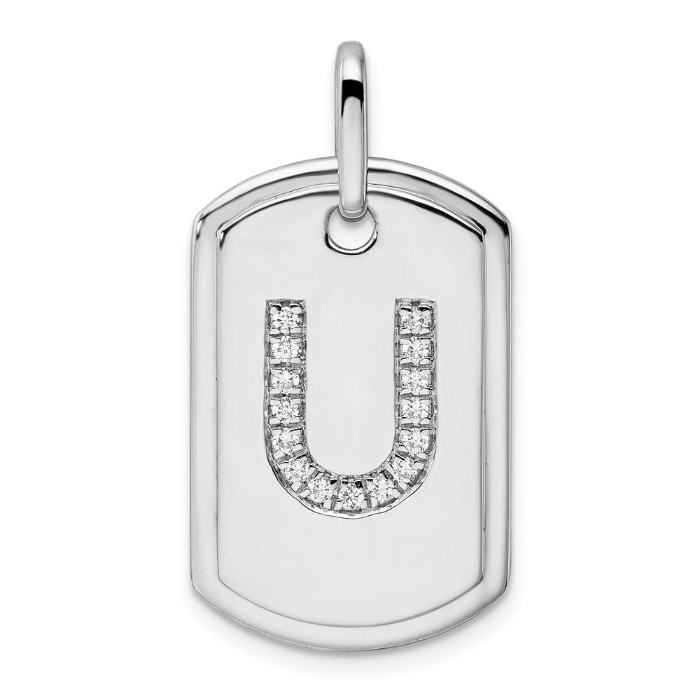 Diamond Initial Dog Tag Charms