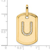 Diamond Initial Dog Tag Charms