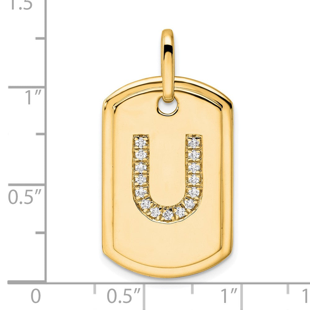 Diamond Initial Dog Tag Charms