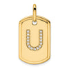 Diamond Initial Dog Tag Charms