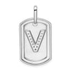 Diamond Initial Dog Tag Charms