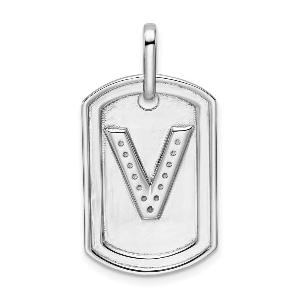 Diamond Initial Dog Tag Charms