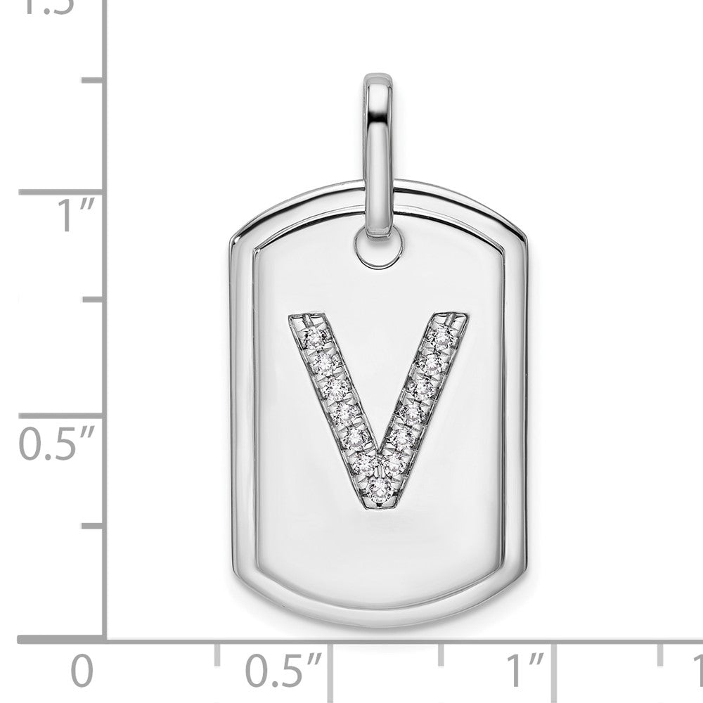 Diamond Initial Dog Tag Charms