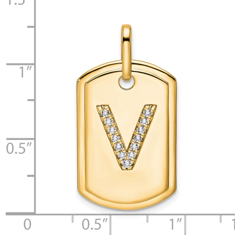 Diamond Initial Dog Tag Charms