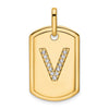 Diamond Initial Dog Tag Charms