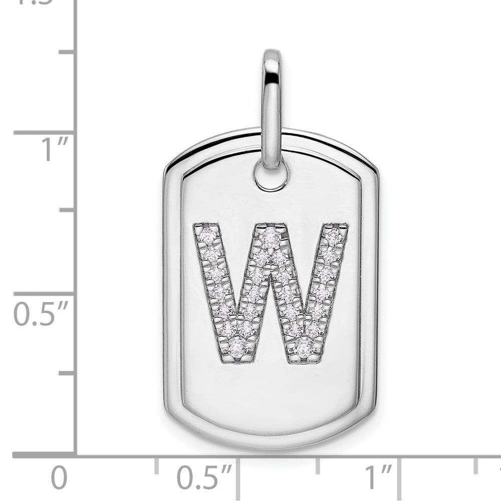 Diamond Initial Dog Tag Charms