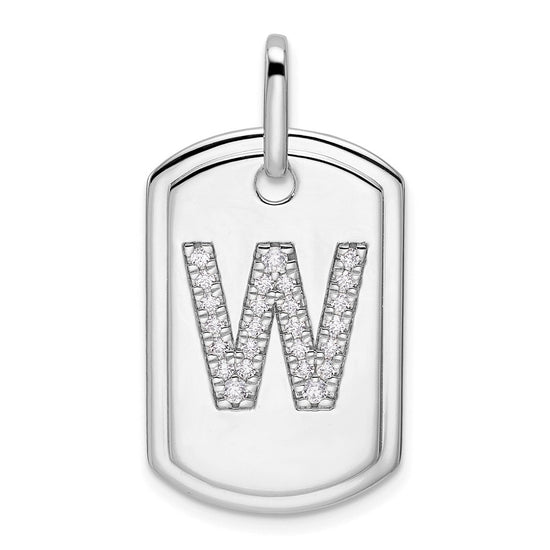 Diamond Initial Dog Tag Charms