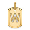 Diamond Initial Dog Tag Charms
