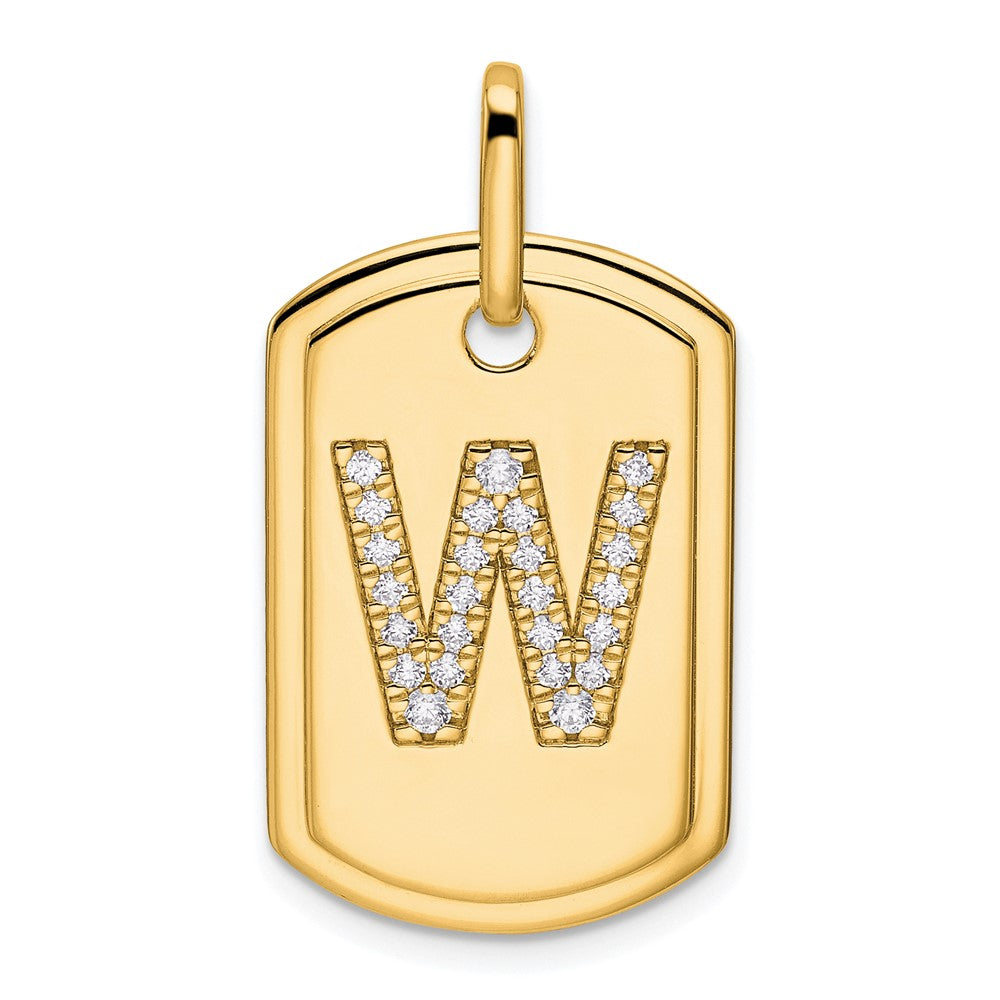 Diamond Initial Dog Tag Charms