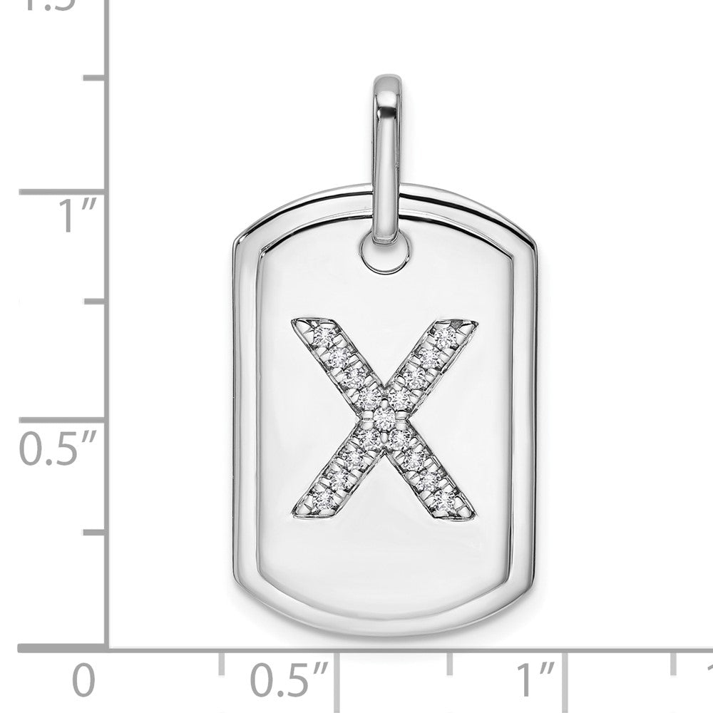 Diamond Initial Dog Tag Charms
