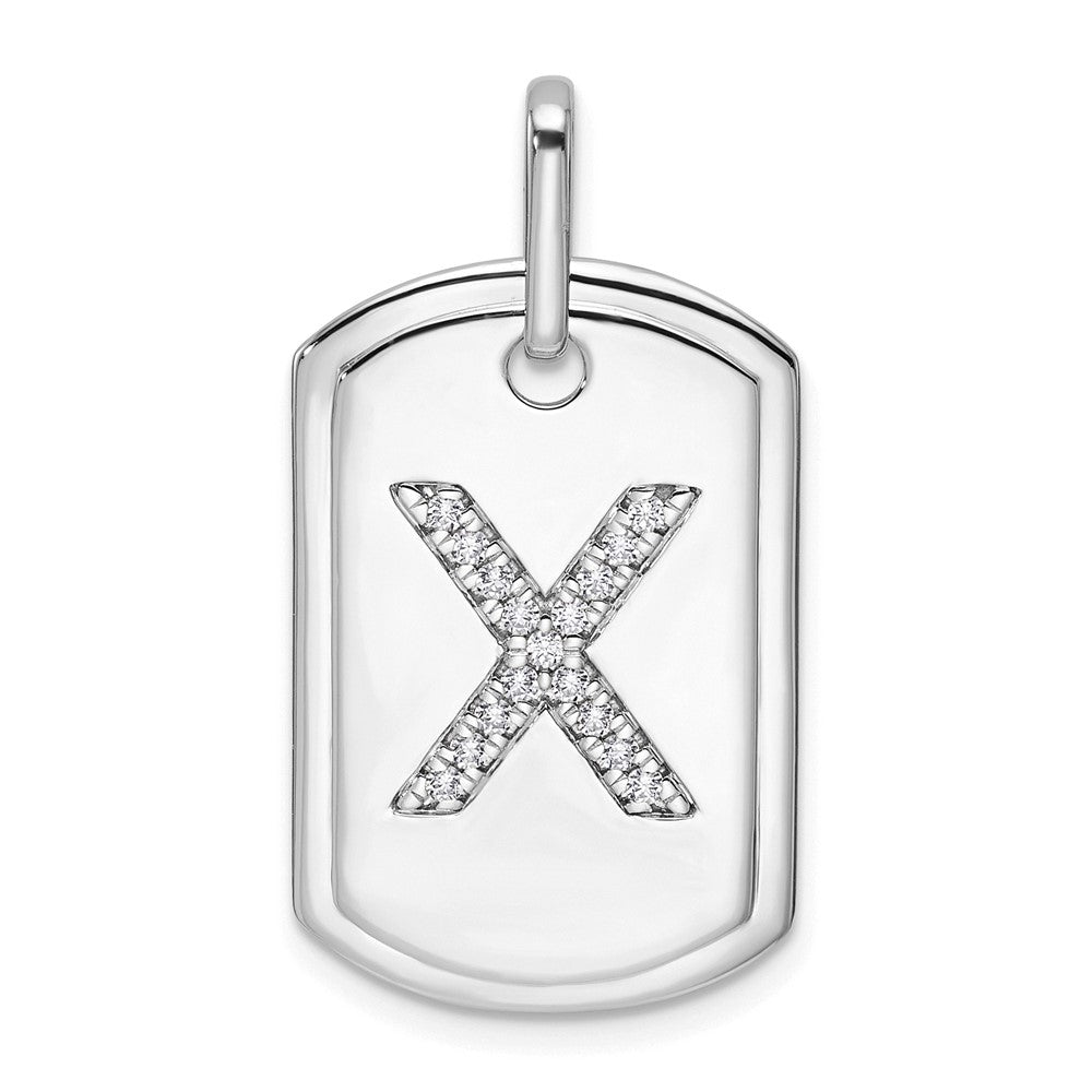 Diamond Initial Dog Tag Charms