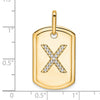 Diamond Initial Dog Tag Charms