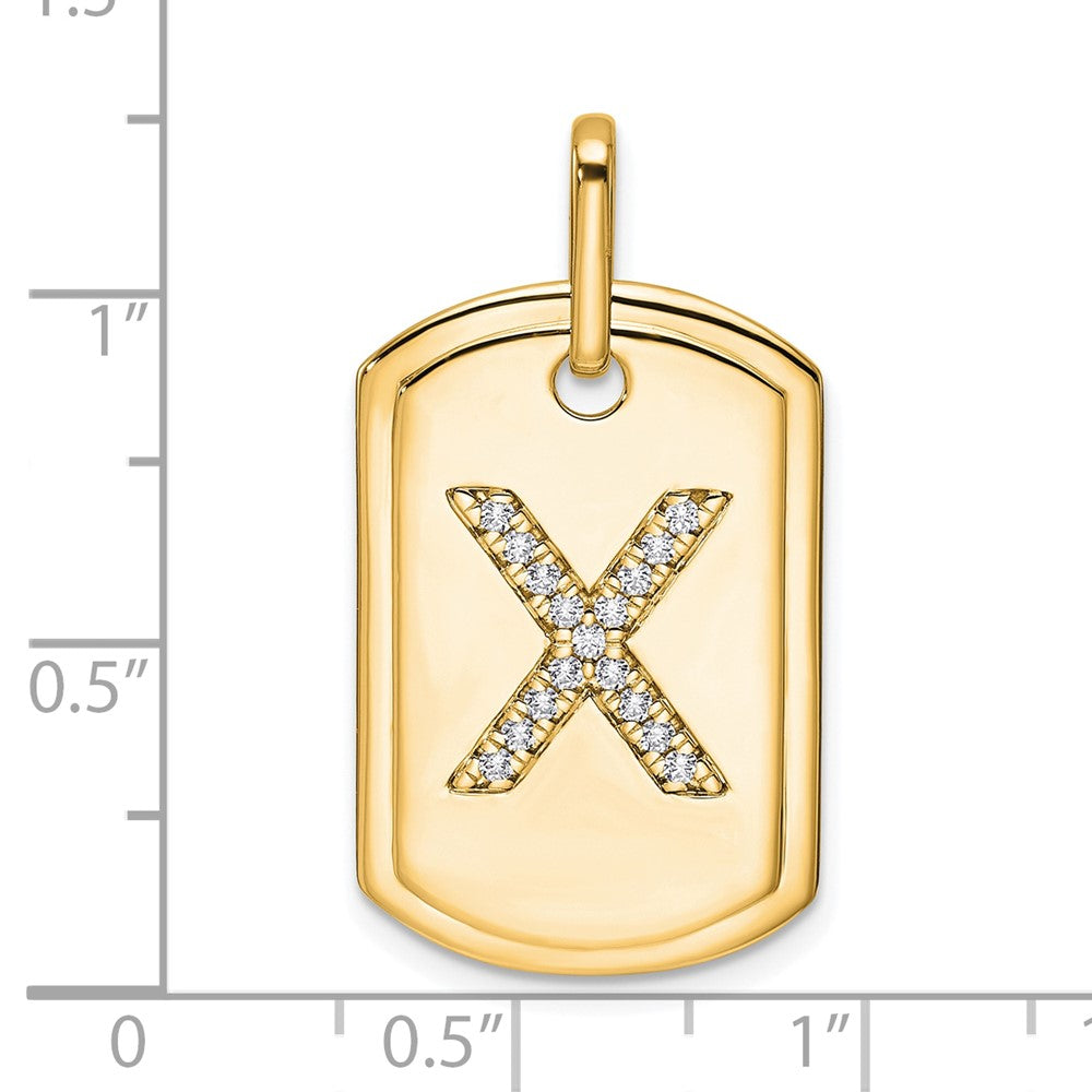 Diamond Initial Dog Tag Charms