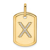 Diamond Initial Dog Tag Charms