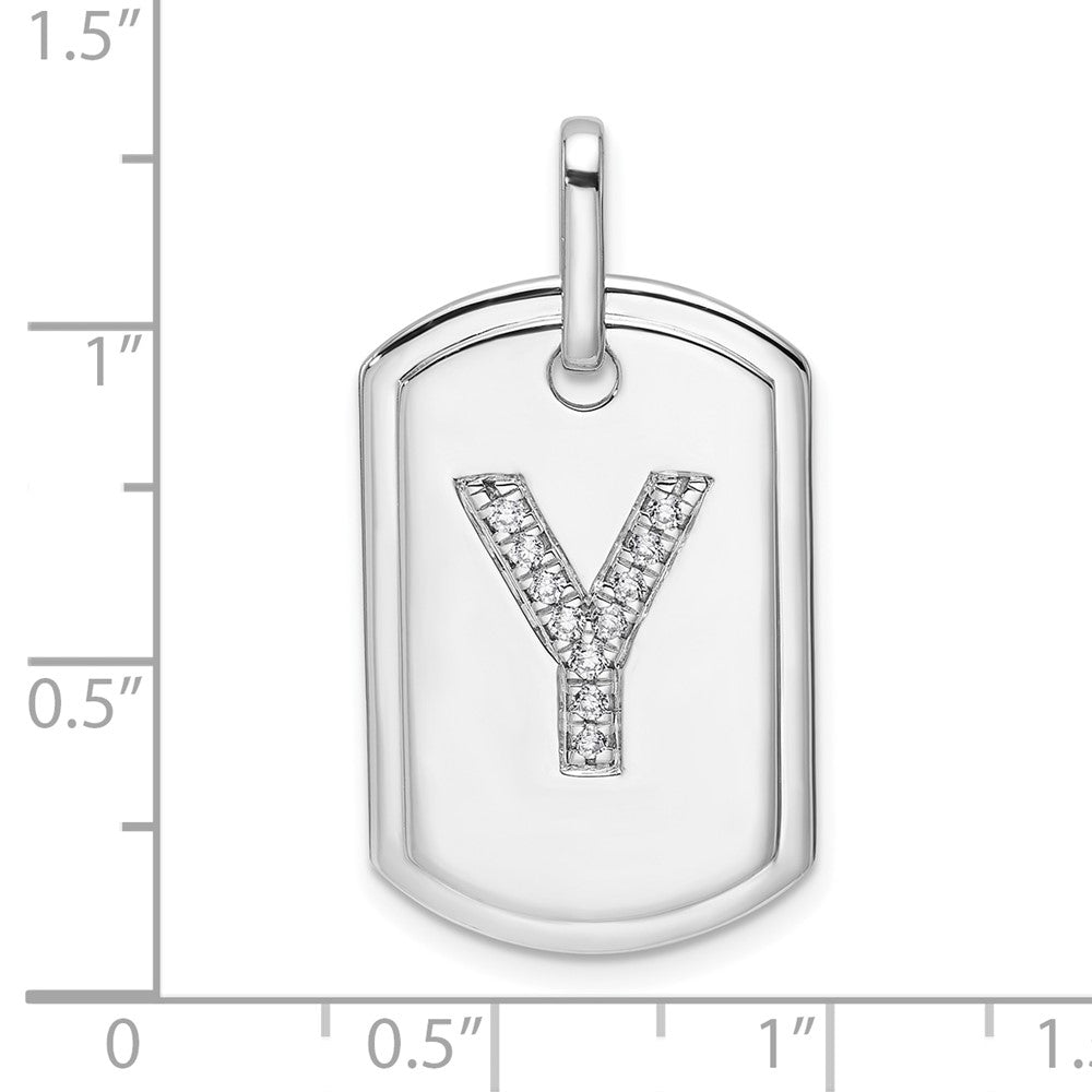 Diamond Initial Dog Tag Charms