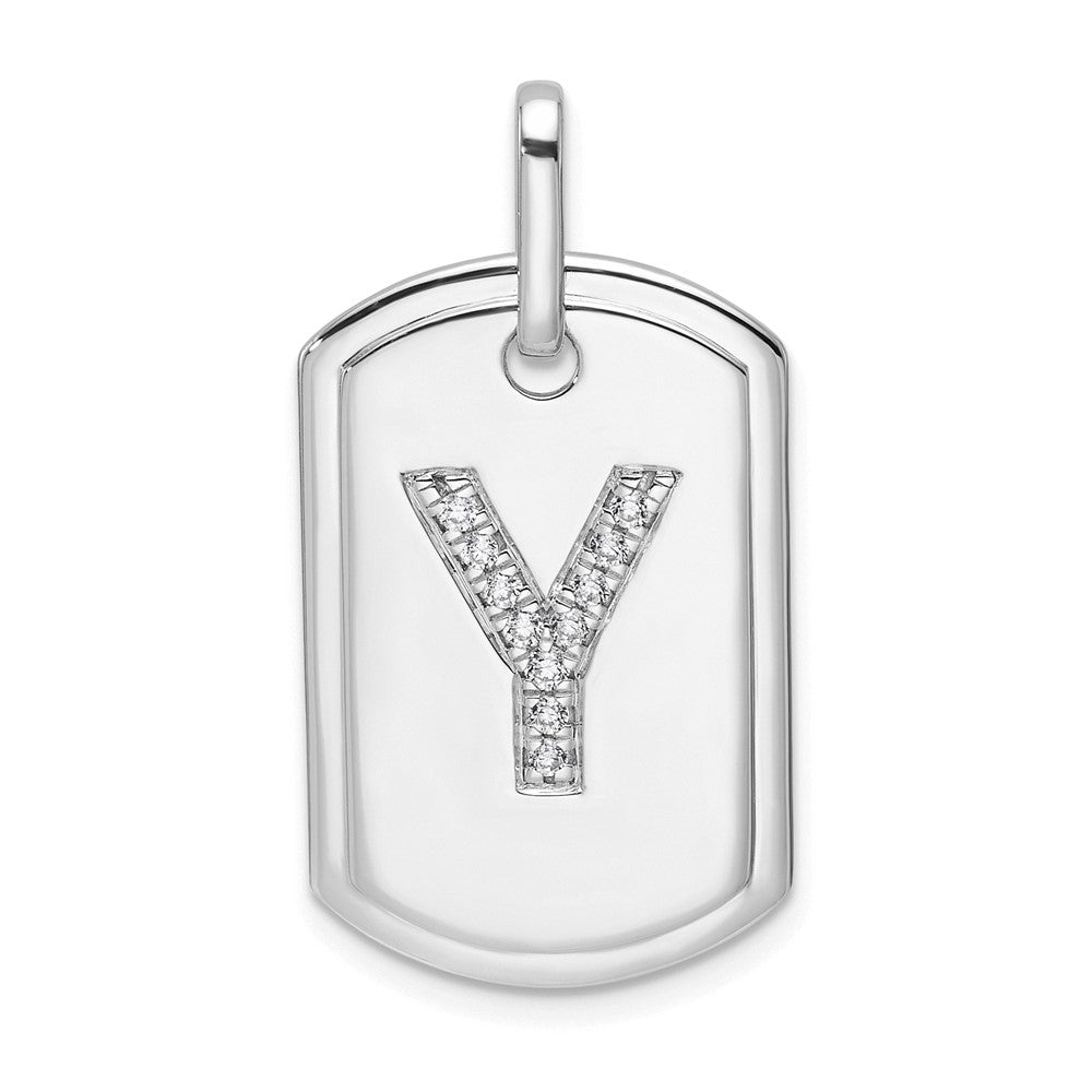 Diamond Initial Dog Tag Charms