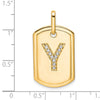 Diamond Initial Dog Tag Charms