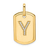 Diamond Initial Dog Tag Charms