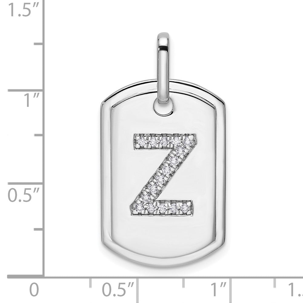 Diamond Initial Dog Tag Charms
