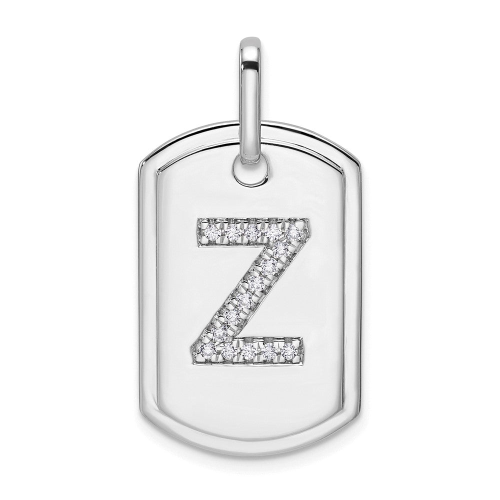 Diamond Initial Dog Tag Charms