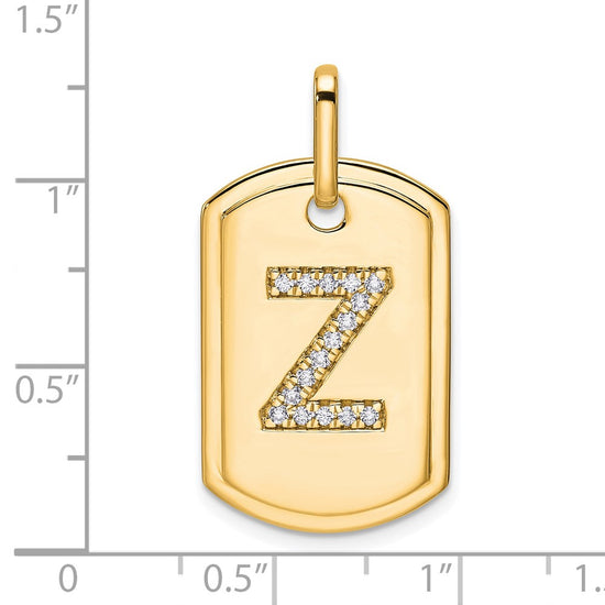 Diamond Initial Dog Tag Charms