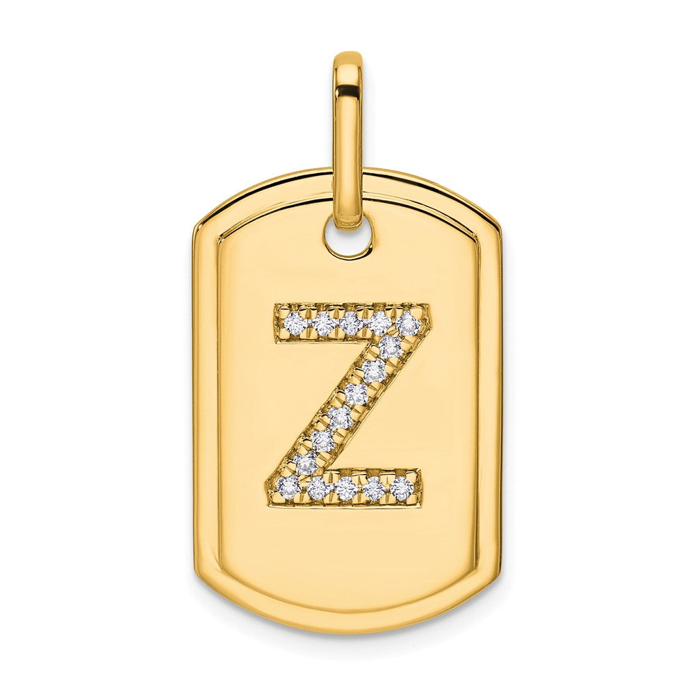 Diamond Initial Dog Tag Charms