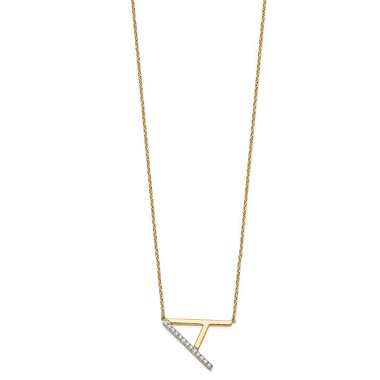 Sideways Diamond Initial Necklaces