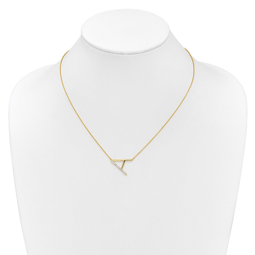 Sideways Diamond Initial Necklaces