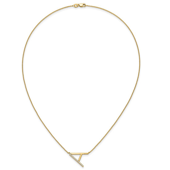Sideways Diamond Initial Necklaces