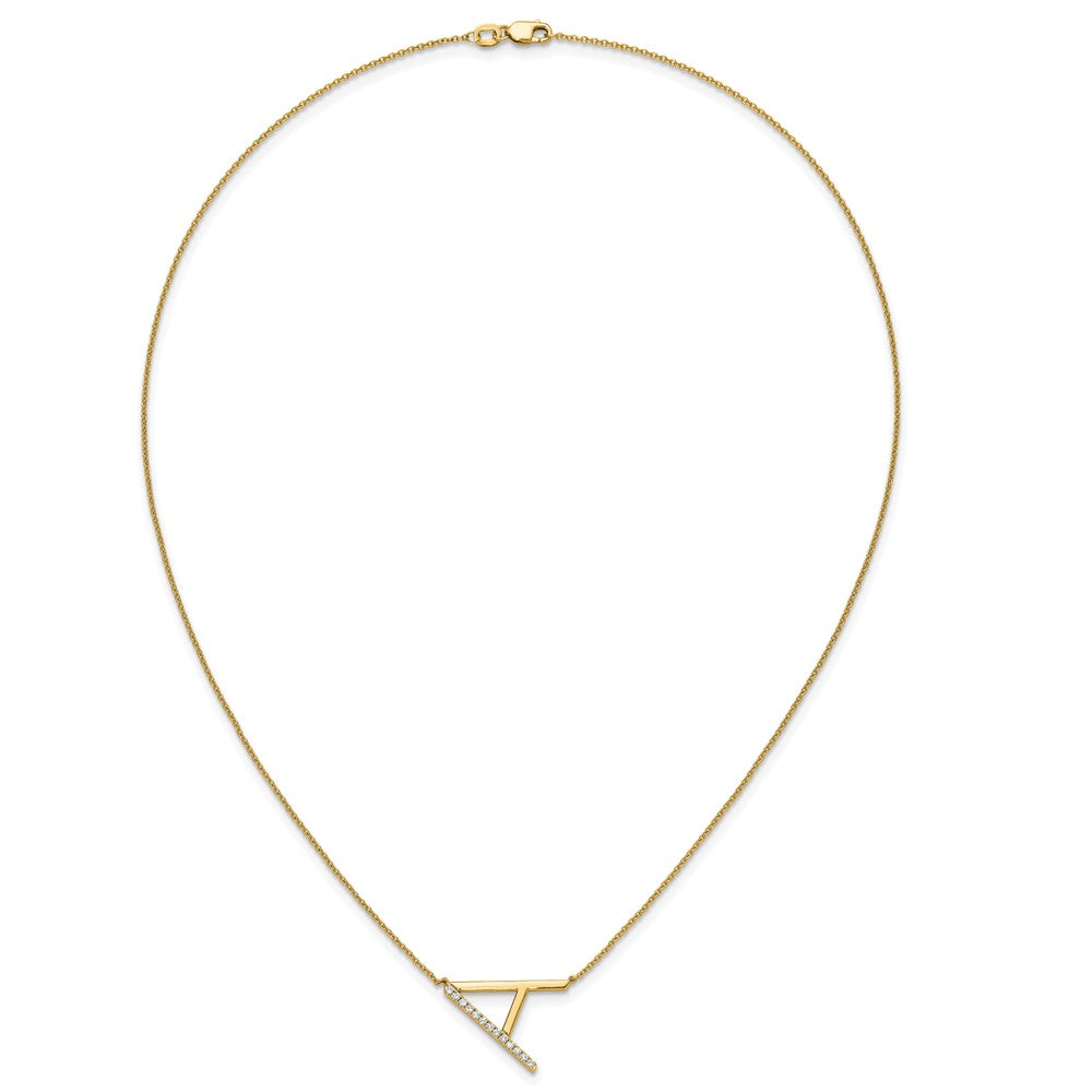 Sideways Diamond Initial Necklaces