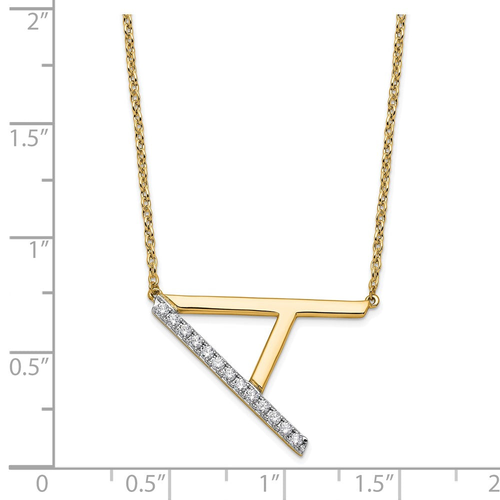 Sideways Diamond Initial Necklaces