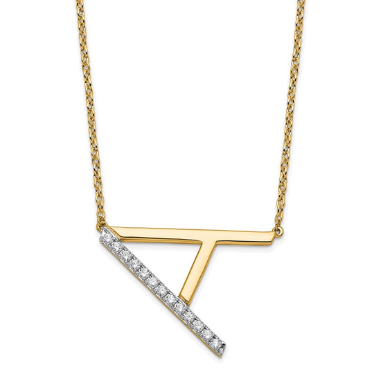 Sideways Diamond Initial Necklaces