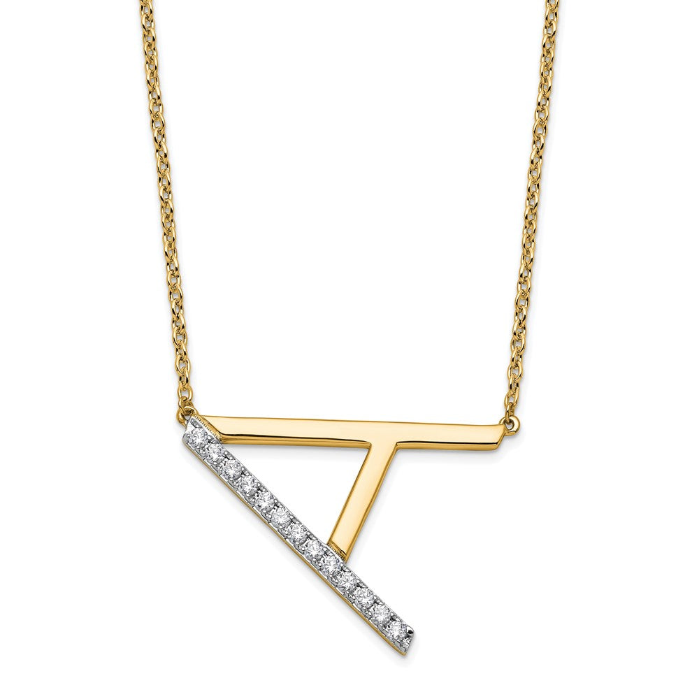 Sideways Diamond Initial Necklaces