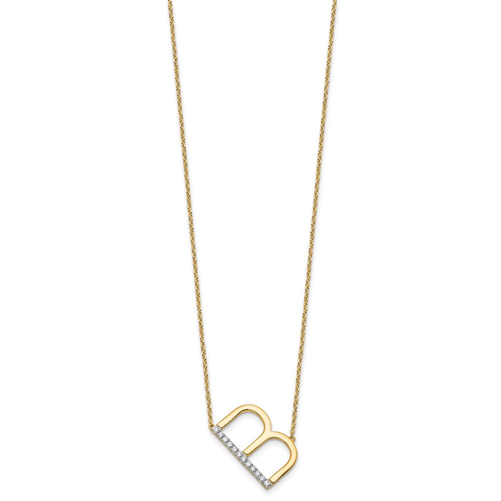 Sideways Diamond Initial Necklaces