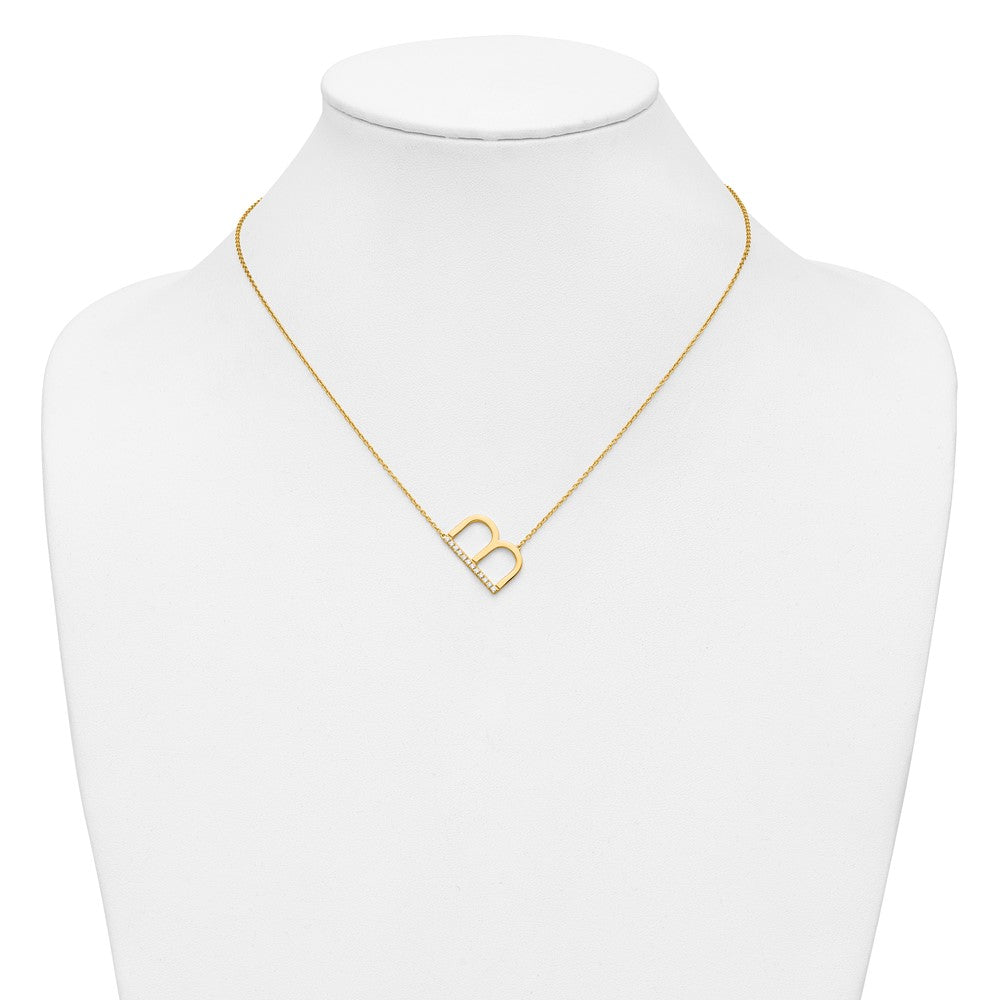 Sideways Diamond Initial Necklaces