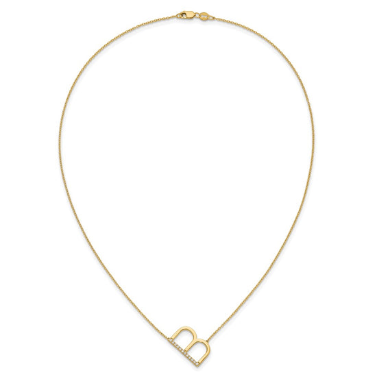 Sideways Diamond Initial Necklaces