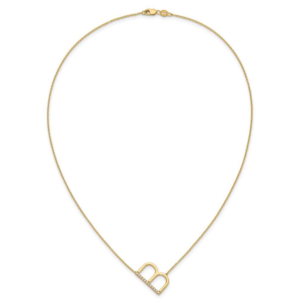Sideways Diamond Initial Necklaces