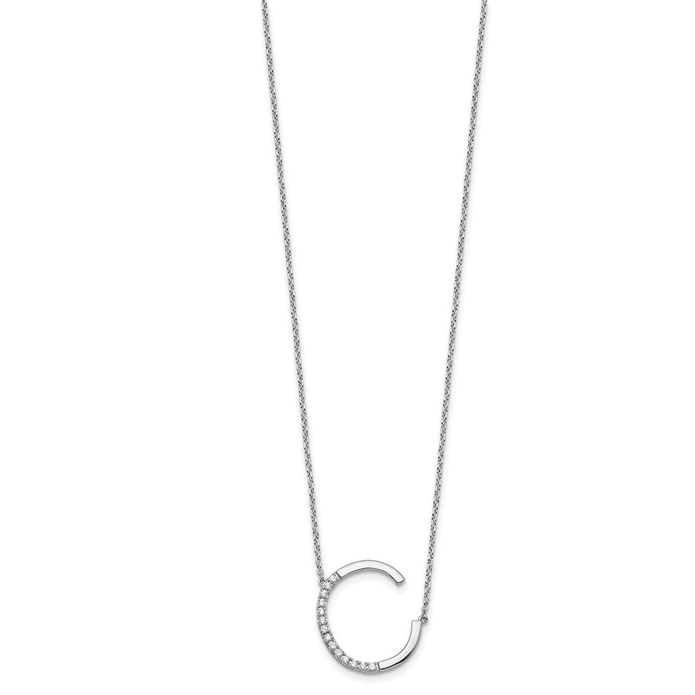 Sideways Diamond Initial Necklaces
