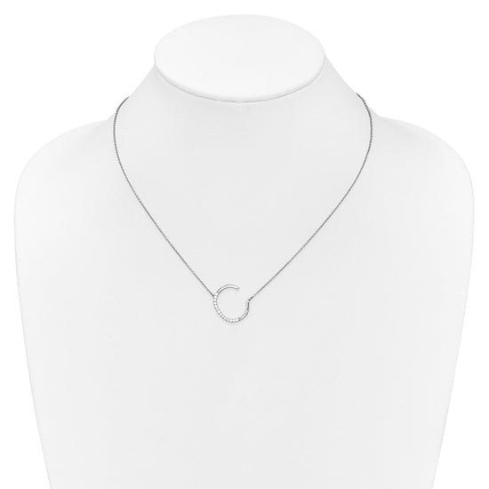Sideways Diamond Initial Necklaces