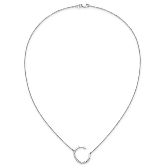 Sideways Diamond Initial Necklaces
