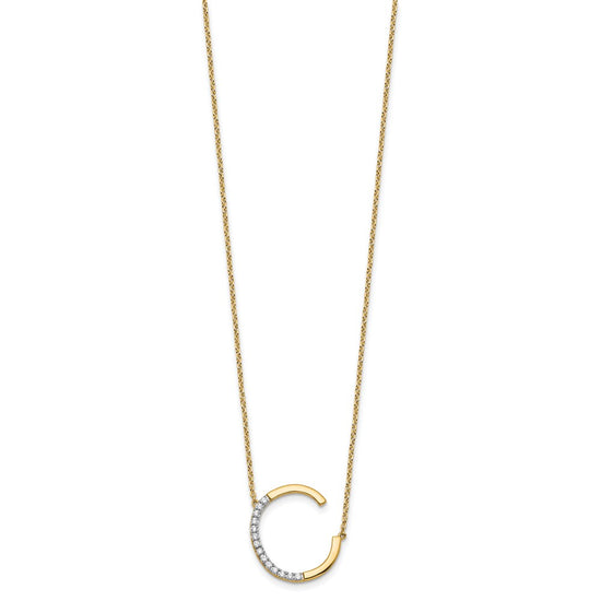 Sideways Diamond Initial Necklaces