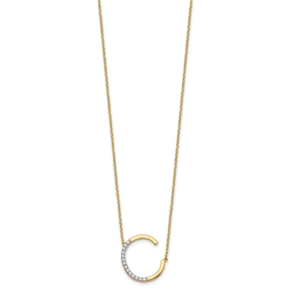 Sideways Diamond Initial Necklaces