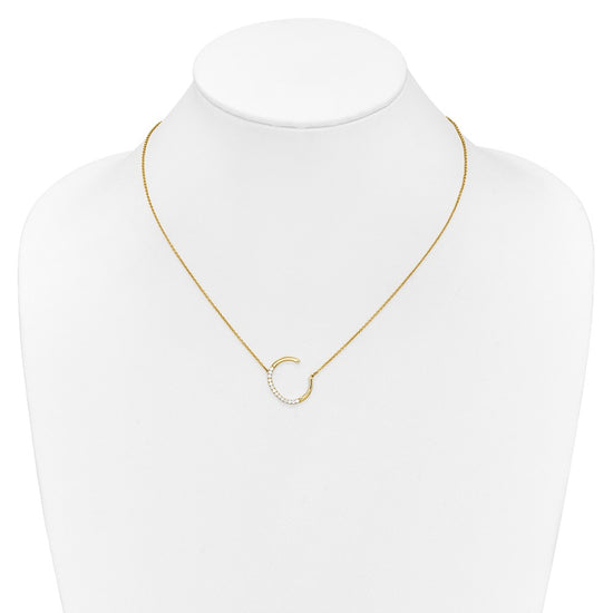 Sideways Diamond Initial Necklaces
