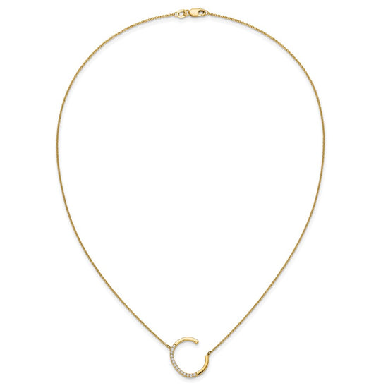 Sideways Diamond Initial Necklaces