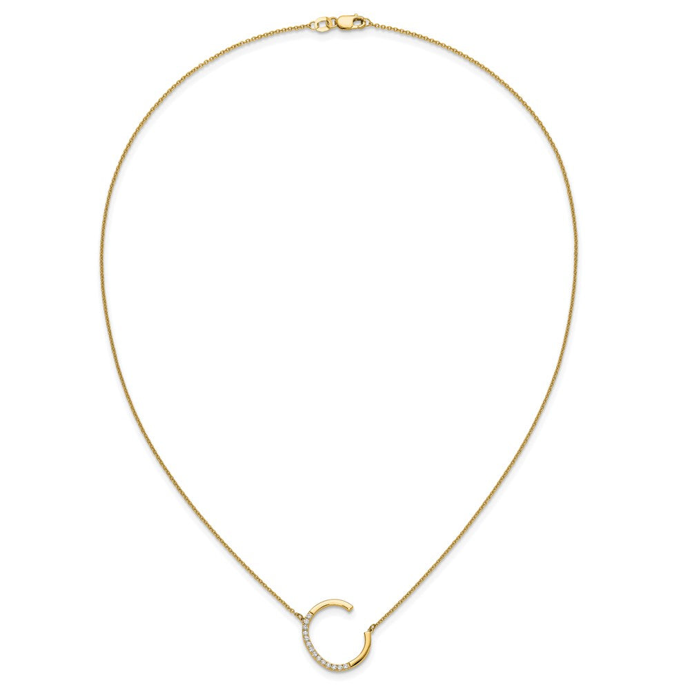 Sideways Diamond Initial Necklaces