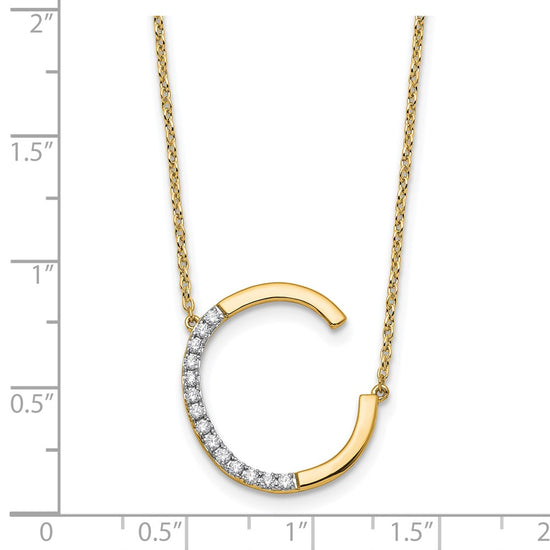 Sideways Diamond Initial Necklaces