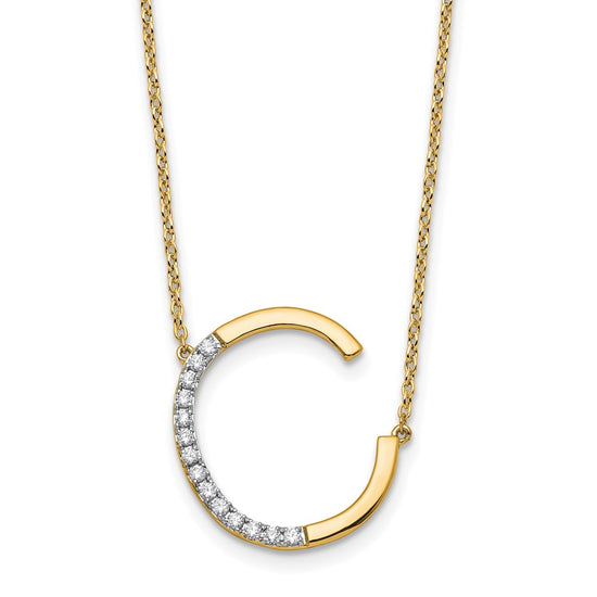 Sideways Diamond Initial Necklaces